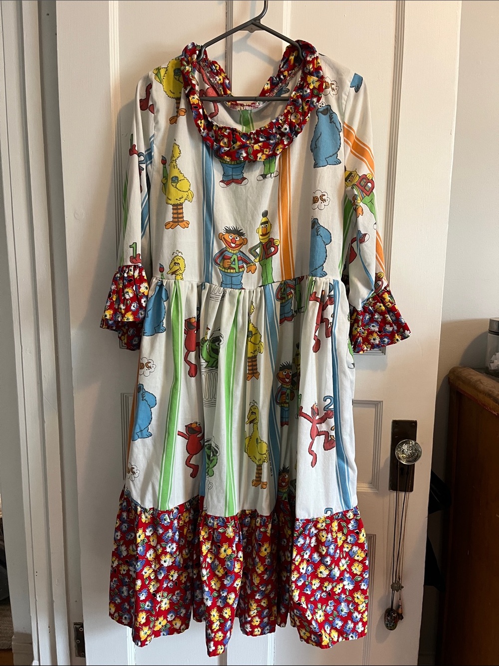 Upcycled Vintage Bedsheet Sesame Street Dress